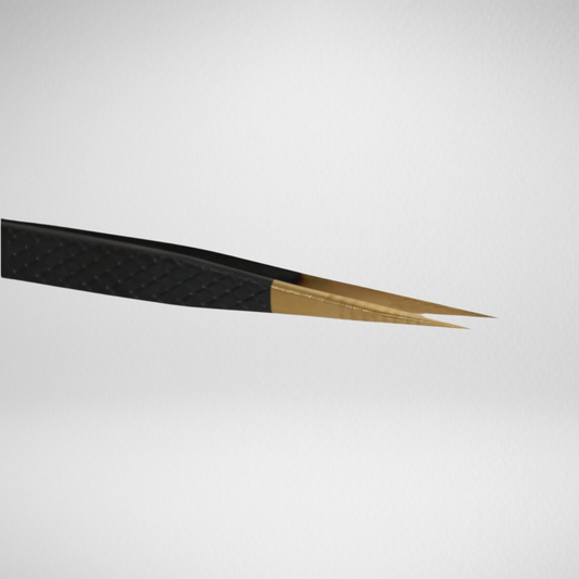 Isolate tweezer straight point Black/Gold